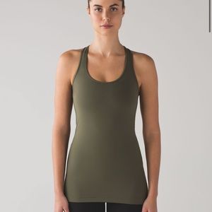 Lululemon Cool Racerback Dark Olive Tank